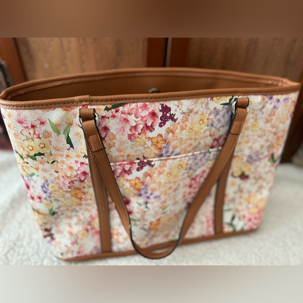 Dana Buchman Floral Tote Bag - Picture 2 of 7